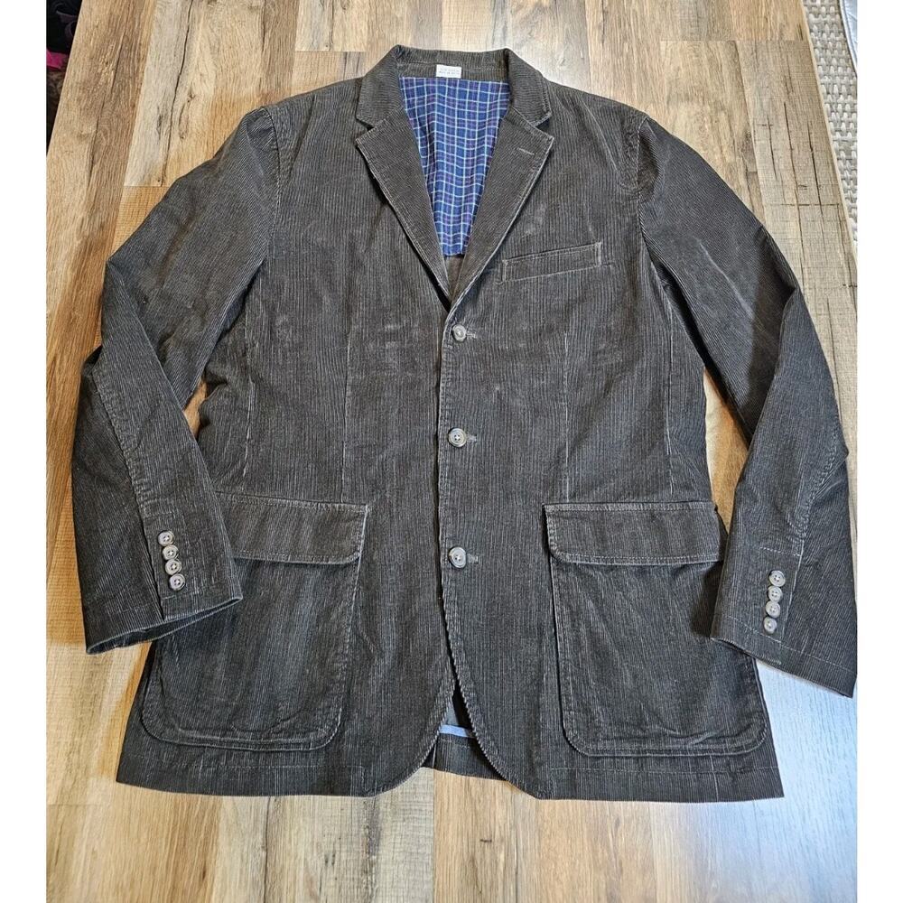 J. Crew Washed Vintage Corduroy Blazer Men's L Brown Preppy Career Sport Coat